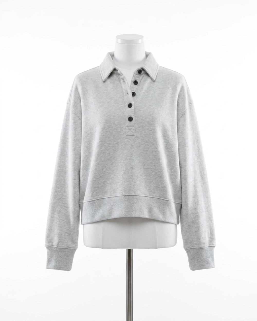 NEW RAILS barlow ribbed cuffs sweater in heather grey